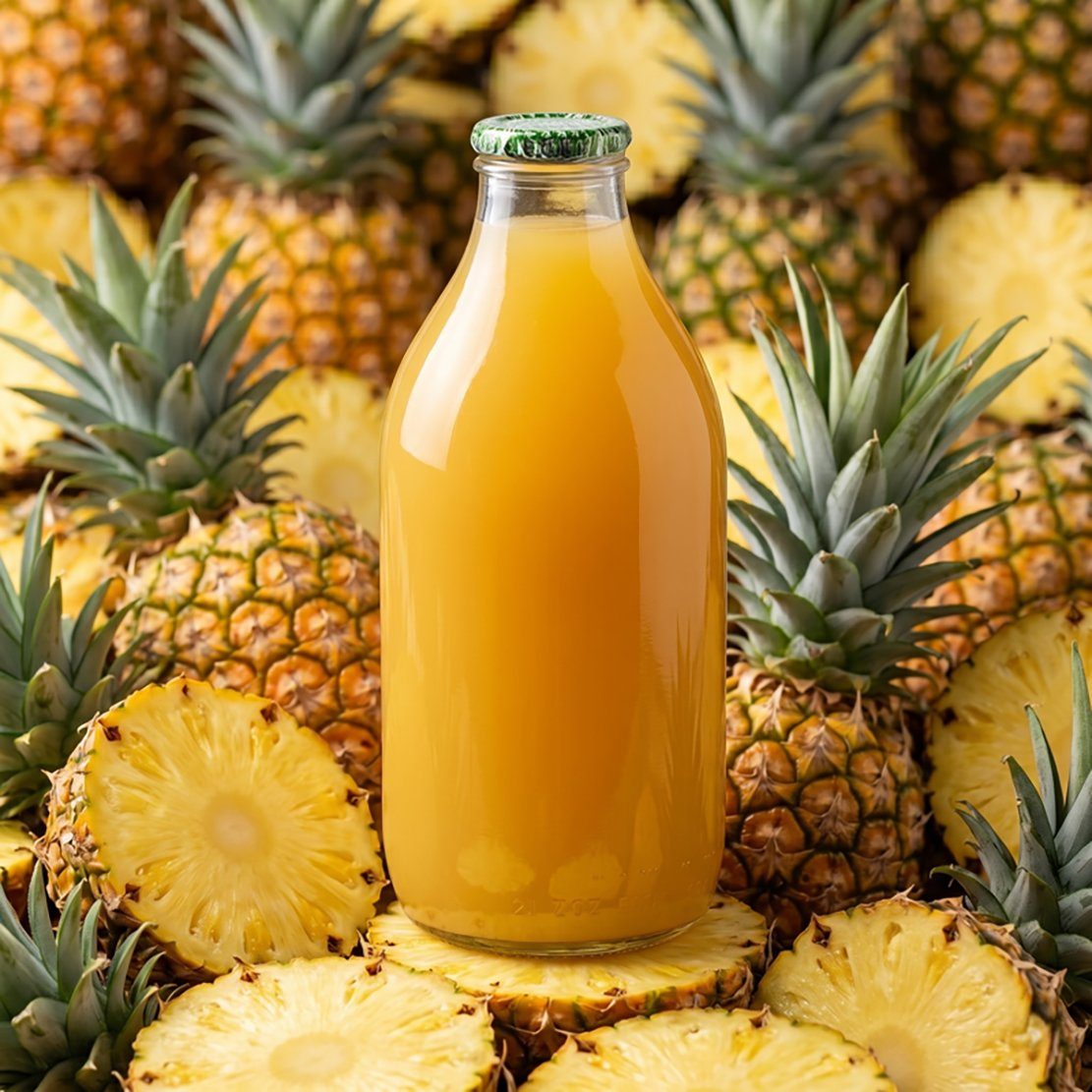 Pineapple Juice 1 Pint Glass Bottle